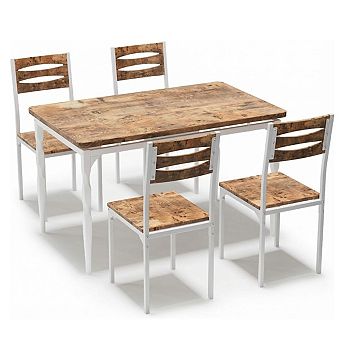 5 pc Dining Table Set,Industrial Style Dining Table and Chairs Set for 4, Kitchen Table Set