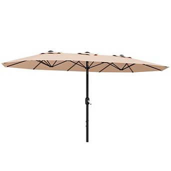 13ft Patio Umbrella w/Crank Lift,Large Outdoor Market Umbrella,Double Canopy Sun Shade,Without Base