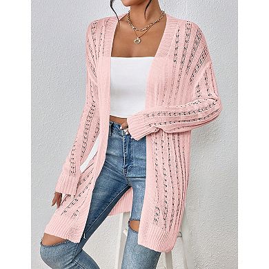 Womens Long Sleeve Lightweight Open Front V-Neck Casual Cardigan Sweaters Outerwear