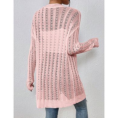Womens Long Sleeve Lightweight Open Front V-Neck Casual Cardigan Sweaters Outerwear
