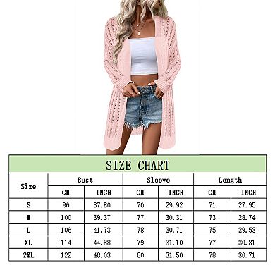 Womens Long Sleeve Lightweight Open Front V-Neck Casual Cardigan Sweaters Outerwear