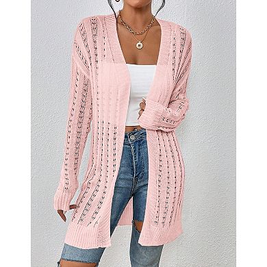 Womens Long Sleeve Lightweight Open Front V-Neck Casual Cardigan Sweaters Outerwear