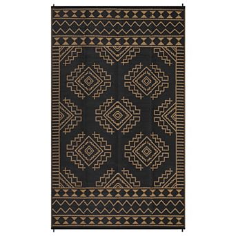 Boho Outdoor Area Rug Stain Resistant Waterproof Reversible Pet Friendly Mat for Balcony Picnic