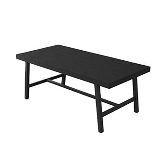 62.99" Industrial Dining Table - Rectangular Wood & Metal for 4-6 People