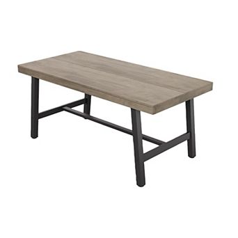 62.99" Industrial Dining Table - Rectangular Wood & Metal for 4-6 People