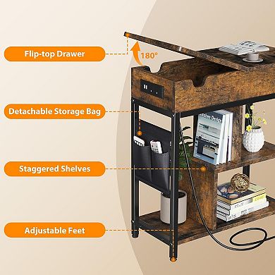 End Table with USB Ports and Outlets