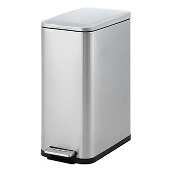 13.2Gal Kitchen Trash Can,Slim Stainless Steel Garbage Can,Removable Inner Bucket Foot Step