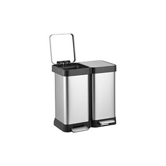 13 Gallon Dual Trash and Recycling Bin,(2x25L)Fingerprint Proof Stainless Steel Kitchen Garbage Can