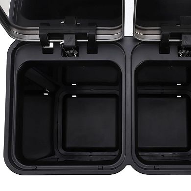 13 Gallon Dual Trash and Recycling Bin,(2x25L)Fingerprint Proof Stainless Steel Kitchen Garbage Can