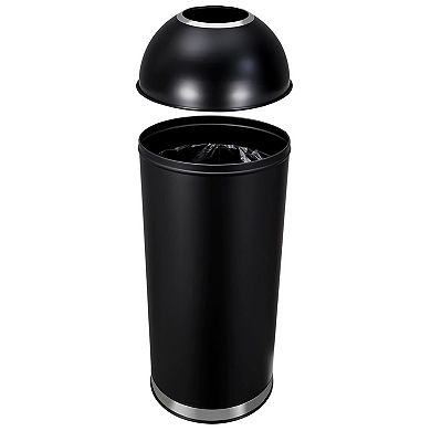17 Gallon Outdoor Stainless Steel Tall Commercial/Kitchen Trash Can, Round Open Top Waste Bin