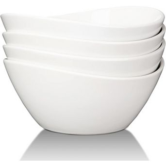 42 Ounce Porcelain Bowls Set of 4 Pack Premium White Ceramic Bowls for Cereal, Soup, Salad