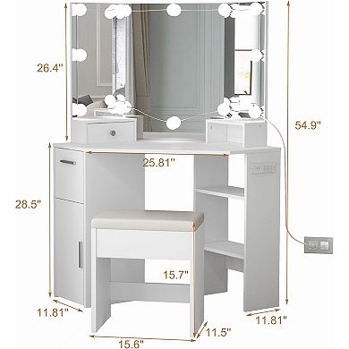 Corner Makeup Vanity Set