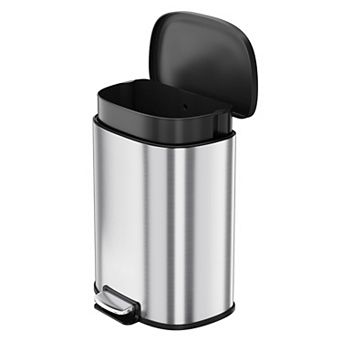 13 Gallon Step Trash Can,Stainless Steel Kitchen Trash Can with Pedal Removable Inner Bucket
