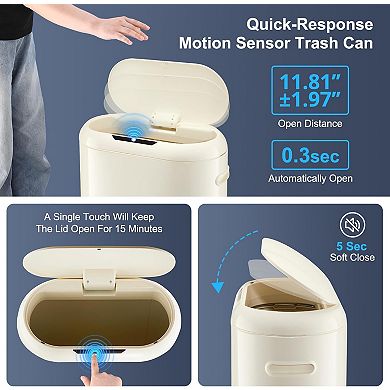 13 Gal Automatic Sensor Kitchen Trash Can,Sensor-Activated Lid Garbage Bin Without Inner Bucket