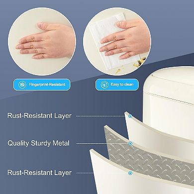 13 Gal Automatic Sensor Kitchen Trash Can,Sensor-Activated Lid Garbage Bin Without Inner Bucket