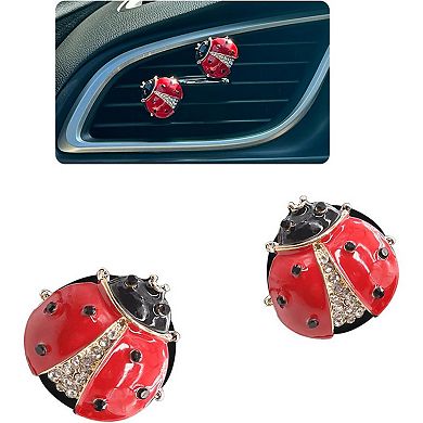 3-Piece Cherry Rhinestone Car Vent Clip Decorative Dashboard Accent Set