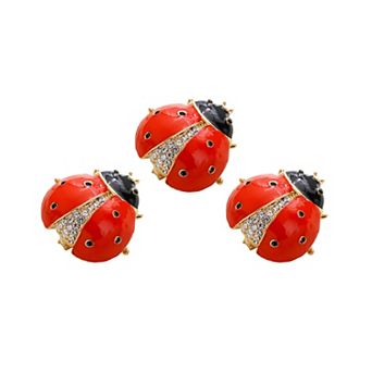 3 pc Cherry Rhinestone Car Vent Clip Decorative Dashboard Accent Set