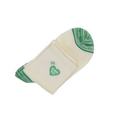 2-Pair Cotton Heart-Embroidered Socks Casual Multicolor Socks