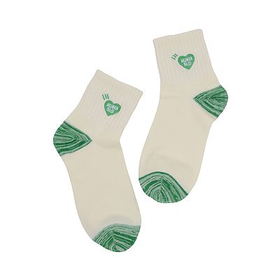 2-Pair Cotton Heart-Embroidered Socks Casual Multicolor Socks