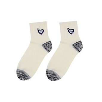 2-Pair Cotton Heart-Embroidered Socks Casual Multicolor Socks