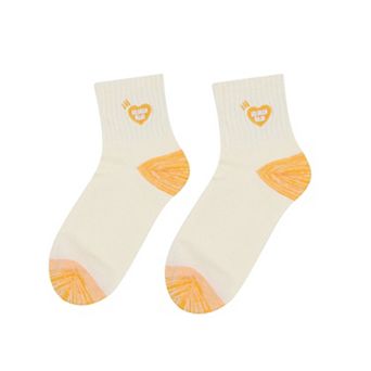 2-Pair Cotton Heart-Embroidered Socks Casual Multicolor Socks