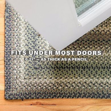 Homespice Pincecone Jute Braided Rug Non-Shedding Green & Ivory Rug