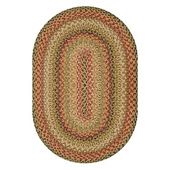 HomeSpice Kingston Jute Braided Rug Non-Shedding Brown/Red/Black/Beige Rug