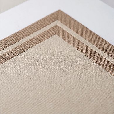 2-Piece Rectangular Woven Placemat with Subtle Horizontal Stripe Texture