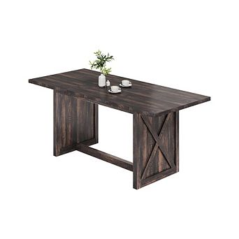 Rustic Oak Industrial Wood Dining Table