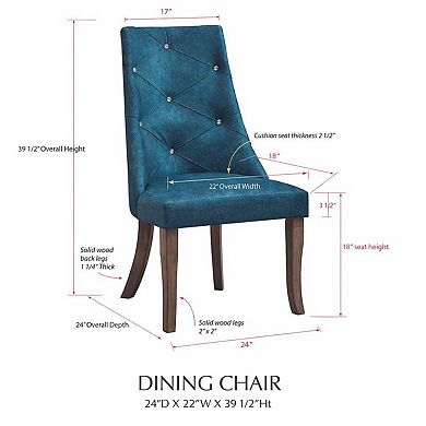 Set Of 2 Faux Leather Tufted Parson Dining Chairs