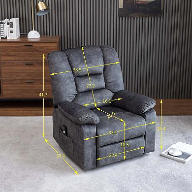 Power Lift Recliner with Massage, Lumbar Heating, USB Port & Easy Single-Motor Control