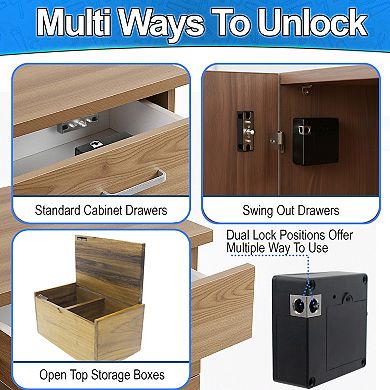 RFID Cabinet Lock - Hidden Keyless with Phone NFC Unlock, Battery Powered for Cabinets & Drawers