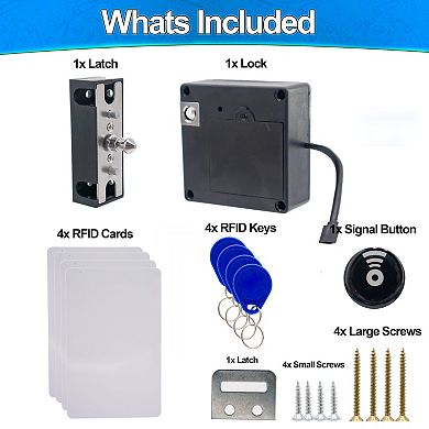 RFID Cabinet Lock - Hidden Keyless with Phone NFC Unlock, Battery Powered for Cabinets & Drawers