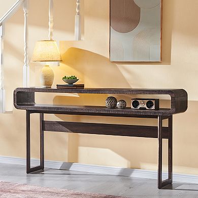 63 Inch Long Console Table, Narrow Sofa Table Behind Couch, Modern Wood Entryway Table