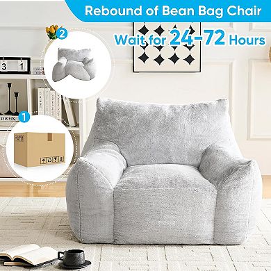 Oversized Beanbag Chair with Ottoman