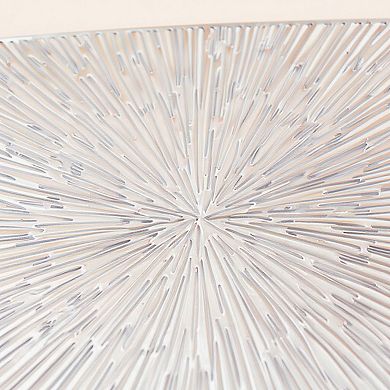 4-Piece Rectangular Woven Rattan Placemat with Radiating Sunburst Design