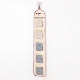 Hanging Wall Storage Organizer with multiple Mesh Pockets and Print Design