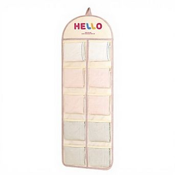 Hanging Wall Storage Organizer with multiple Mesh Pockets and Print Design