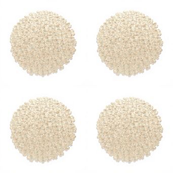 4 pc Round Floral Cutout Placemat with Embroidered Petal Details