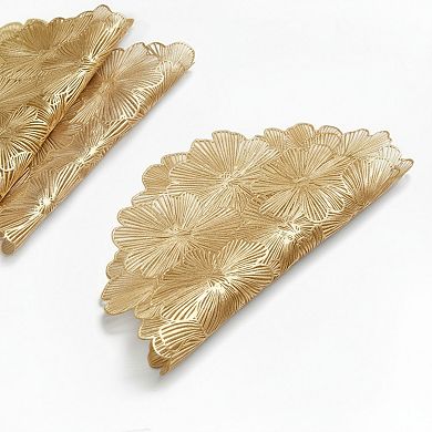 4-Piece Floral Cutout Round Placemat with Delicate Petal Detailing