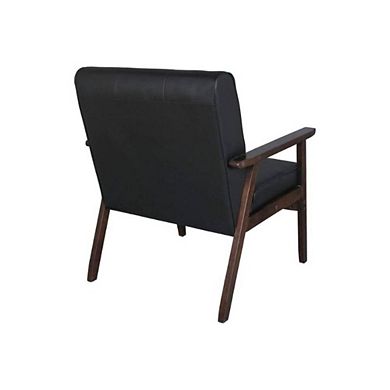 Upholstered Retro Accent Wooden Armchair