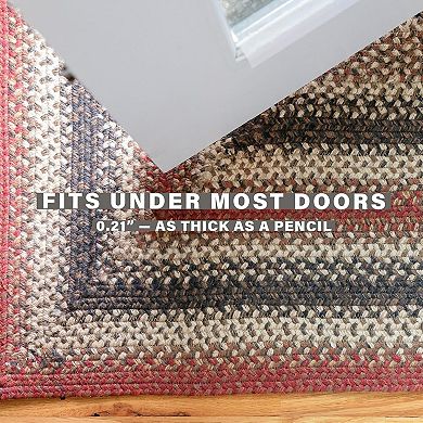 Homespice Chester Jute Braided Rug Non-Shedding Premium Red/Gold/Cream Rug