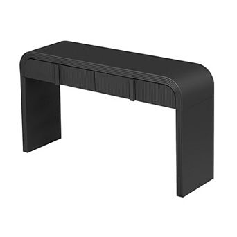 Whisen Unique Modern Rounded Silhouette and Smooth Surface Console Table with 2 Drawers
