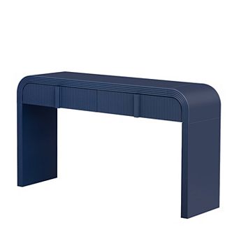 Whisen Unique Modern Rounded Silhouette and Smooth Surface Console Table with 2 Drawers
