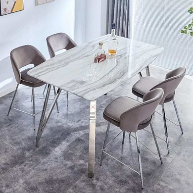 Marble Bar Height Dining Table