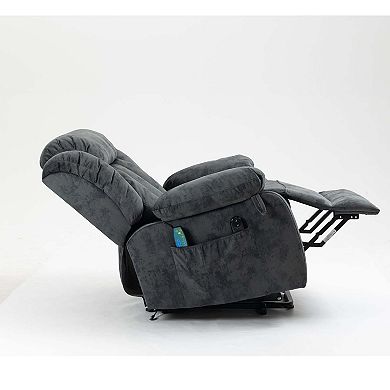Power Lift Recliner with Massage, Heating, Overstuffed Pillow, USB Port, Easy Assembly
