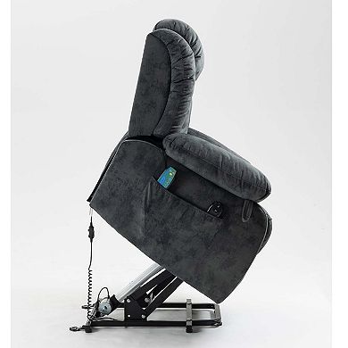 Power Lift Recliner with Massage, Heating, Overstuffed Pillow, USB Port, Easy Assembly