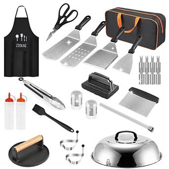 31 pc Griddle Accessories Kit for Flat Top Grill with Spatulas & Tools