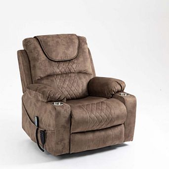 Oversized Power Lift Recliner with Massage, Heating, OKIN Motors & Cup Holders