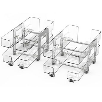 2-Pack Adjustable Soda Can Organizer, 2 tier Beverage Dispenser for Fridge